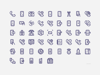 Phone Icons communication design icon icon design icons iconset mobile phone phone phone icons smartphone ui