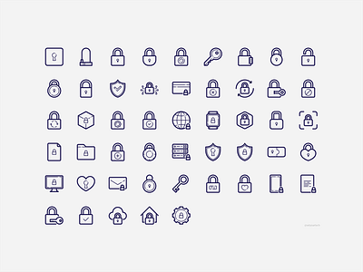 Lock Icons design icon icon design icon pack icons iconset lock locked pass password protect protection secure security ui unlock