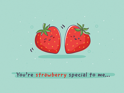 Fruit pun - greeting card 🍓 card drawing fruit funny greeting illustration illustrator cc kawaii pun strawberry vector