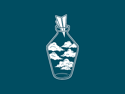 Clouds bottle blue bottle clouds design drawing illustraion illustrator cc series art simple vector