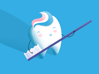 Funny character for pediatric dental office color colorful drawing illustration illustrator cc photoshop cc simple tooth trendy ui vector