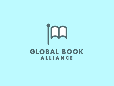 Global Book Alliance book flag global international logo mark minimal pole worldwide
