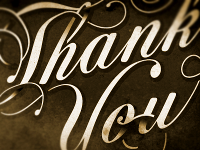 Thank Ya Kindly fancy lettering script shadow texture thank you typography vintage weathered