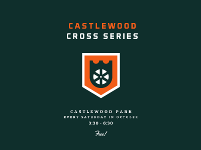 Castlewood Cross Series (GIF) bicycle bike brand castle identity illustration logo vector wheel