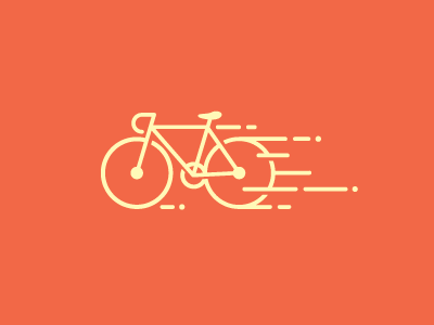 Fast Bike bicycle bike black commuter fast flat illustration line art minimal silhouette speed