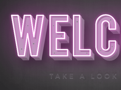 Welcome 3d bevel flicker neon personal page welcome