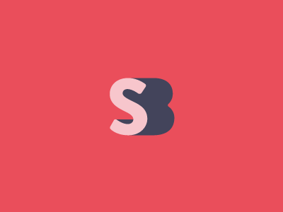 SB 3d depth flat letters logo mark shadow