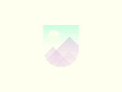Mountainscape abstract badge geometry gradient minimal mountain transparency