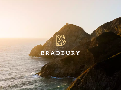 Bradbury Logo bullhorn elegant lawyer line logo minimal ocean sophisticated sunset
