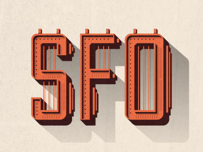 San Francisco california lettering bridge metal san francisco golden gate bridge long shadow typography architecture texture