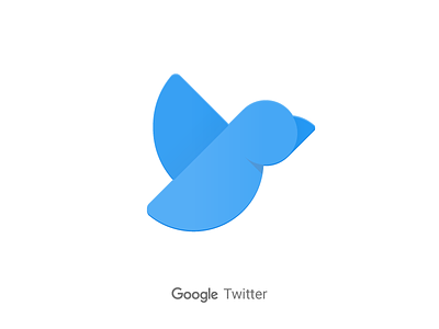 Google Twitter animal bird flat google icon logo material product shadow twitter