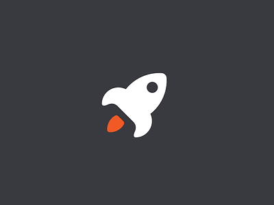 Blast Off flat geometric icon illustration minimal rocket ship simple space