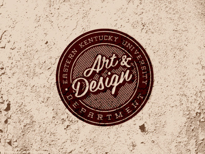 EKU Art & Design Dept art badge branding concrete design distressed logo retro script texture typography vintage word