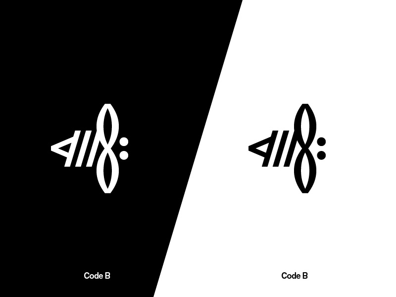 Code B Logo typographic insect symbol bee minimal logo typography code