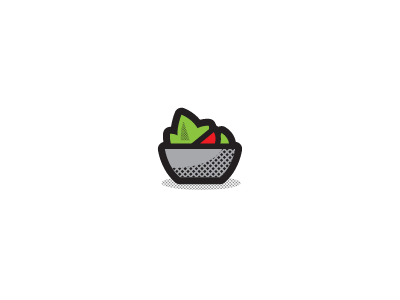 Salad ben day dots bold icon outline salad vegetable