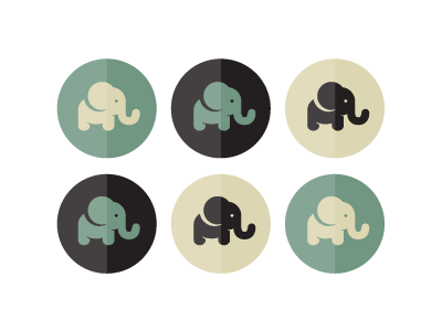 Elephant circles desaturated elephant logo