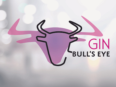 Bulls Eye Gin design illustration logo minimal vector