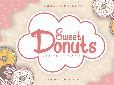 Sweet Donuts Display Font alphabet art baby cartoon childish children colorful comic doodle drawing education funny kid modern playful poster school sweet typeface typography