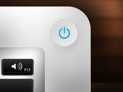 Apple Mac Power Button apple circle glow keyboard laptop mac macbook power button pro realistic rounded shape volume