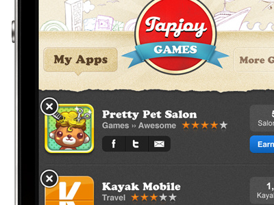 Tapjoy Games "My Apps" apps games iphone mobile ripped paper tapjoy web