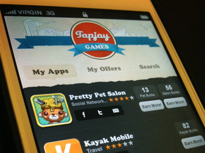 Tapjoy Games App app game mobile mobile list perspective tapjoy texture vintage