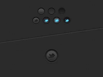 Dark Button UI animated button dark gloss icon inset interface twitter ui