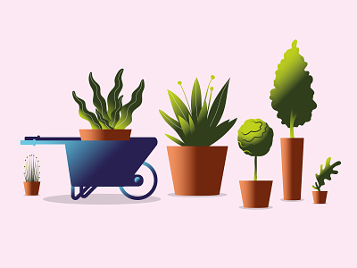 New plants. Garden season. color garden illustration illustration art plants vector