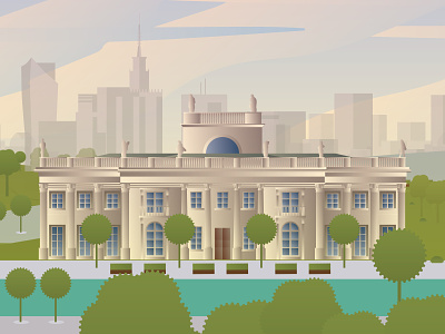 Palace on Isle architecture artkolektyw artwork graphic illustration oldbuilding palace town vector