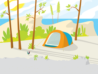 Holidays in Croatia :) #1 adventure coast holidays illustration ocean sea sunny tent vector