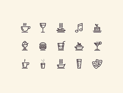 Jaś & Małgosia branding food icons illustration logo restaurant vector