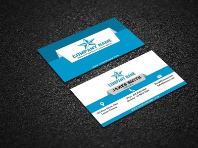 Creative Business Card blue branding brochure busniess card cards company corporate design flyer identity illustration logo template