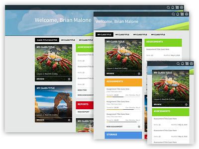 Modular Learning Management System mobile sketch ui ux web