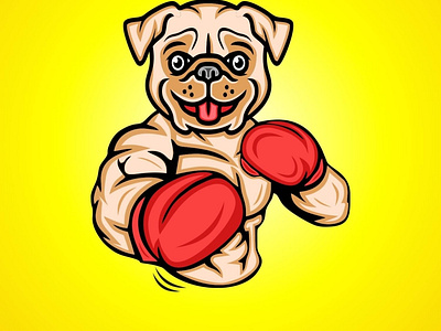 DOG BOXER MASCOT