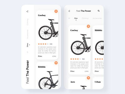 Bike Store App Home Screens Design app app design app ui appdesign appdesigner bike bike app clean clean ui cycle design designer minimal mobile app mobile app design mobile screen ui ux uiux uiuxdesign uiuxdesigner