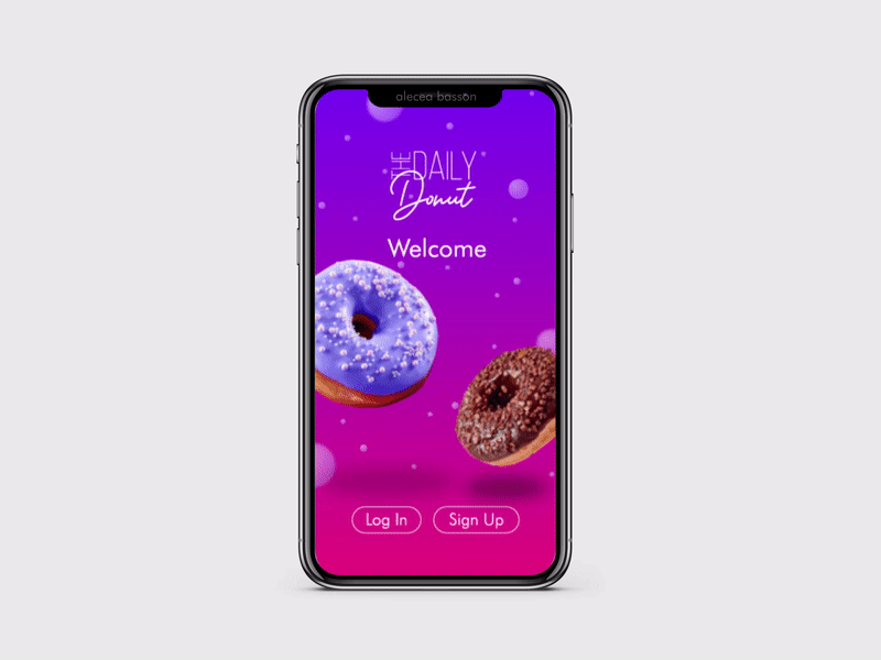 The Daily Donut Sign Up Page. Daily UI 001. animation app creative design daily ui dailyui design digital mobile mobile app design motion sign up ui ui design userinterface ux ui web
