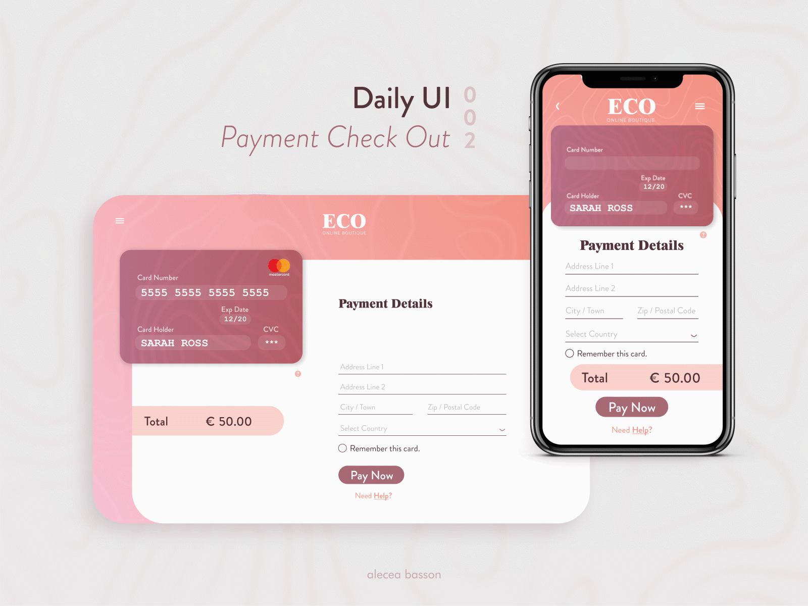 Payment Check Out UI. Daily UI 002. app daily ui dailyui design digital illustration mobile mobile app design mobile ui motion ui userinterface web