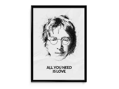 John Lennon Sketch Portrait digital illustration painting poster sketch