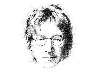 John Lennon Sketch Portrait (zoom in!) digital illustration painting poster sketch