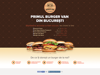 Burger Van Landing Page burger design landing page pattern type ui van web web design
