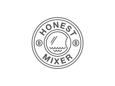 Honest Mixer bitcoin branding btc flat illustration laundry logo mixer monochrome washing