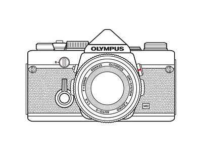 Olympus OM-1 35mm analog camera film leica line photo photography retro vector vintage