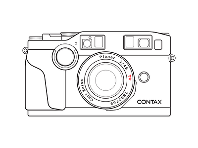 Contax G2 35mm camera carl zeiss contax film line photography vector