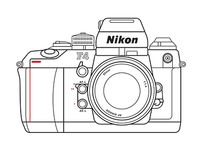 vintage nikon camera sketch