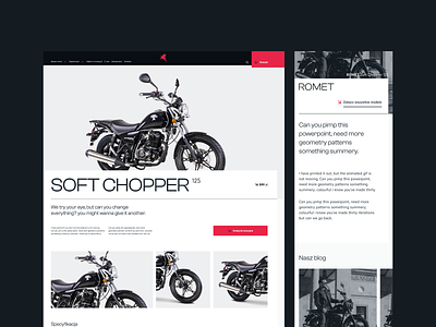 Motorcycle Manufacturer eCommerce Design automotive bicycle car clean ecommerce graphic design interface layout minimal modern motor motorcycle service template ui ux web webshop website wireframe