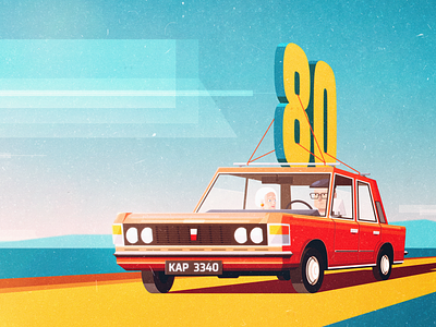 Baśka 125p car colors design digital flat geometric illustration illustrator landscape minimal retro vector vintage