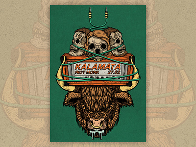 Kalamata band concert poster coverart design digitalillustration drawing gig poster graphicdesign illustration illustration art illustration design illustrator poster poster art poster design psychedelic rock stoner