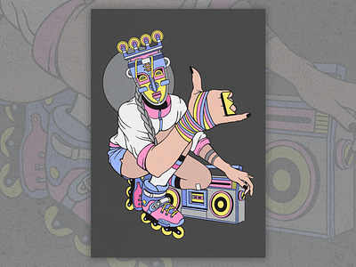 Venice Queen character characterdesign coverart design digitalillustration drawing graphicdesign illustration illustration art illustration design illustrator mask portrait poster retro rollerblading tribal vector vector illustration vectorart