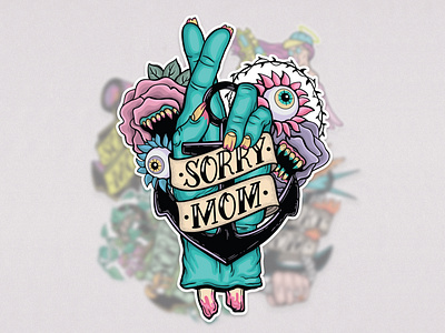 The Zombie One - Sorry Mom Stickers