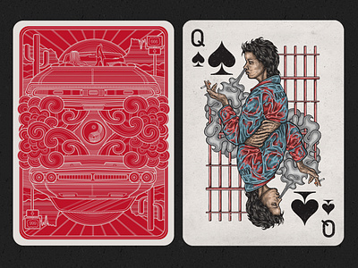 Q of ♠️ 90s card deck design digitalillustration drawing fan art graphicdesign illustration illustration art illustration design illustrator movie playing card playing card design portrait prison prisoner queen spades vector