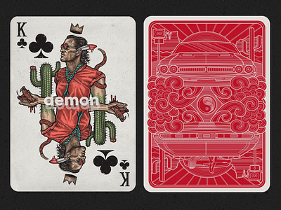 K of Clubs cactus carddeck cards demon desert design digitalillustration drawing graphicdesign illustration illustration art illustrator oldschool oldschoolillustration playingcards playingcardsdesign pokerdeck portrait poster snake